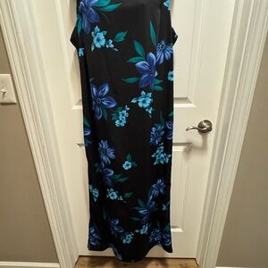 Chadwicks Black and Blue Floral Maxi Dress